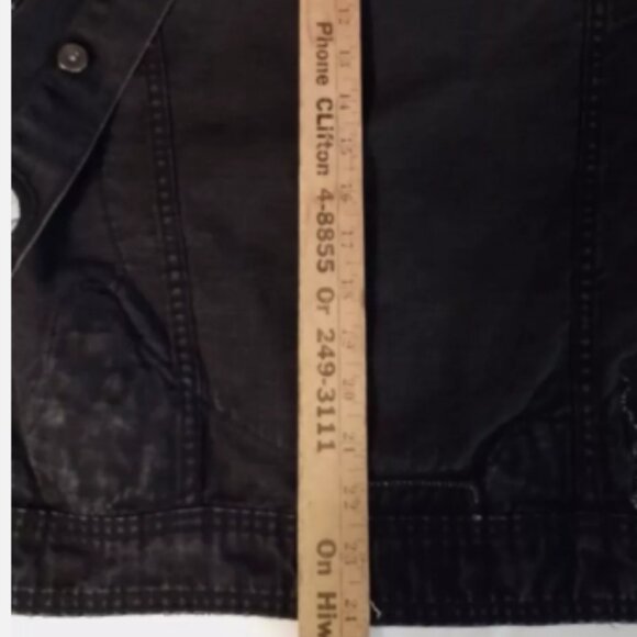 Disturbia Santa Clara, Sons of Sanhain Denim Goth Bad Kitty patched Blk Jacket L - Picture 13 of 14